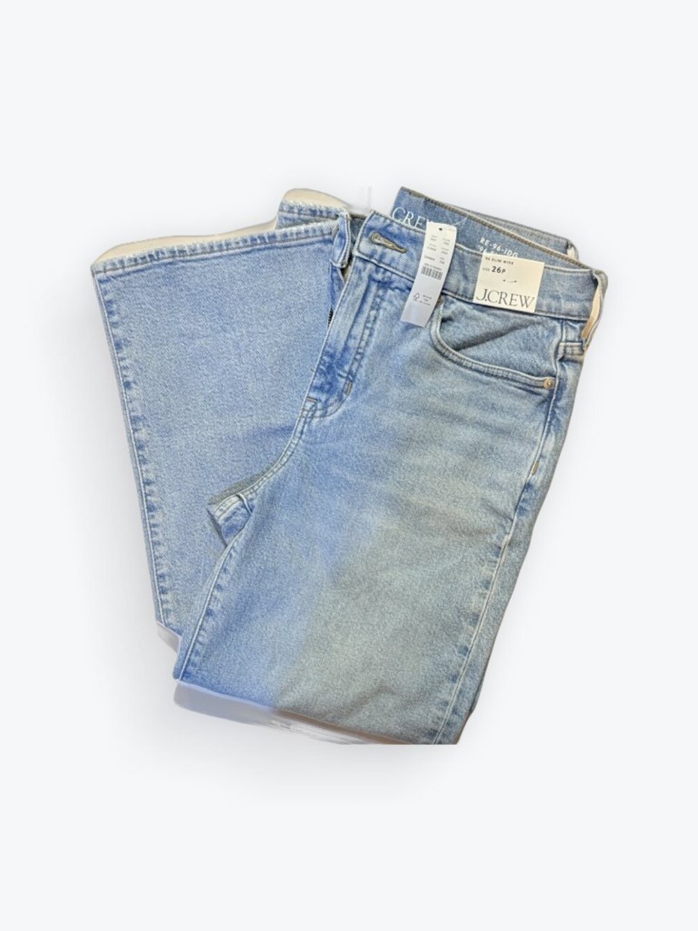 J Crew '96 Slim Wide Jeans Denim Light Blue Sz 26P
